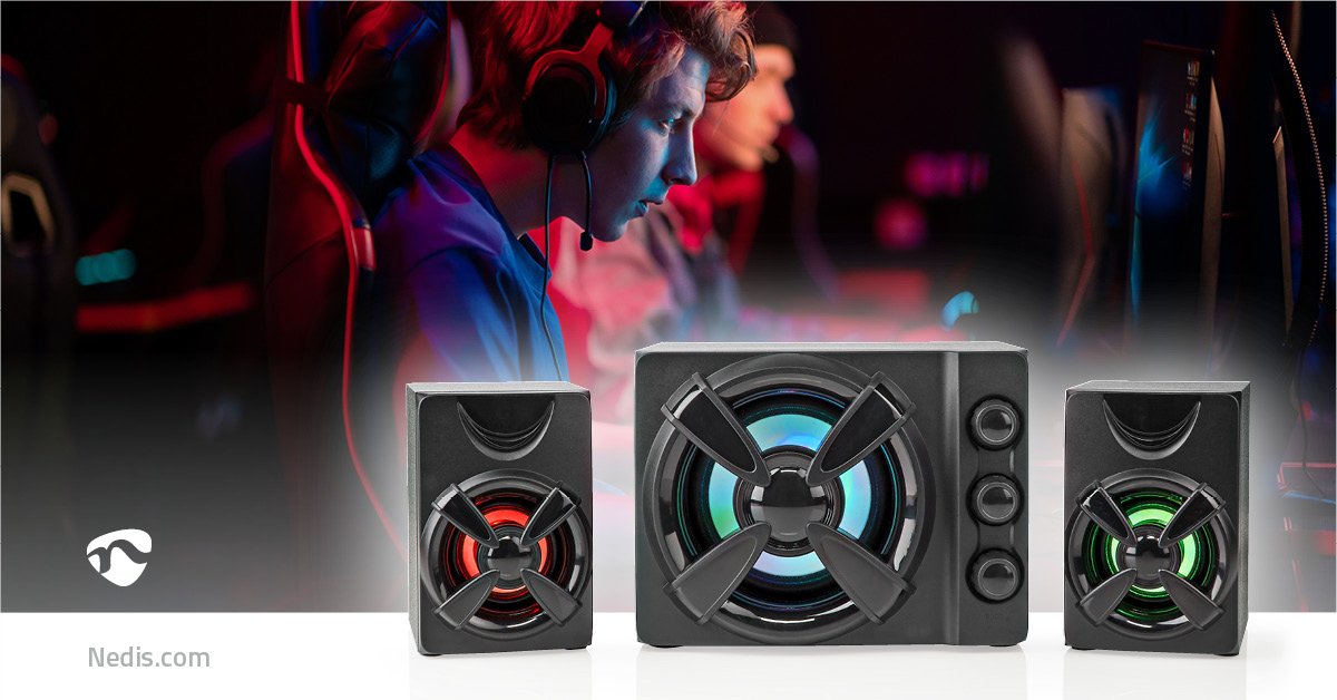 Nedis Altavoces Gaming Altavoz: 2.1 Alimentado Por Usb 3.5 Mm Macho 33 W Led