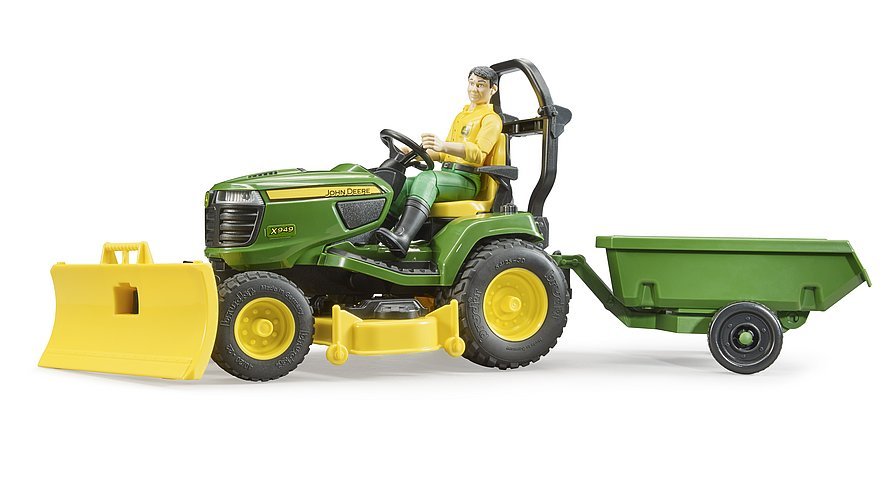 Bruder Bworld John Deere Tractor Cortacésped Con Operador A Bordo, Modelo De Vehículo 62104