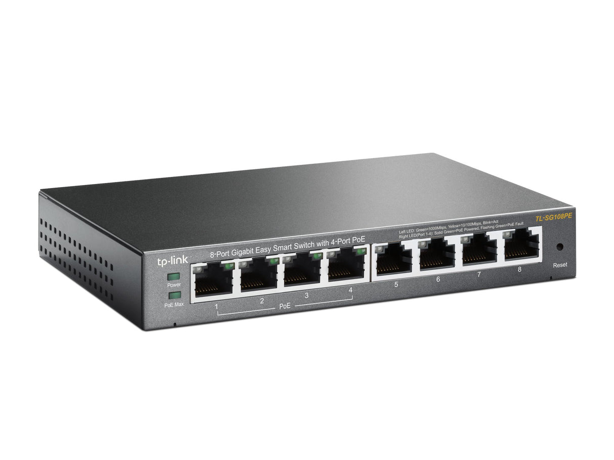 EAN 6935364094744 - TP-Link TL-SG108PE Gestionado L2 Gigabit Ethernet (10/100/1000) Energía sobre Ethernet (PoE) Negro imagen 2