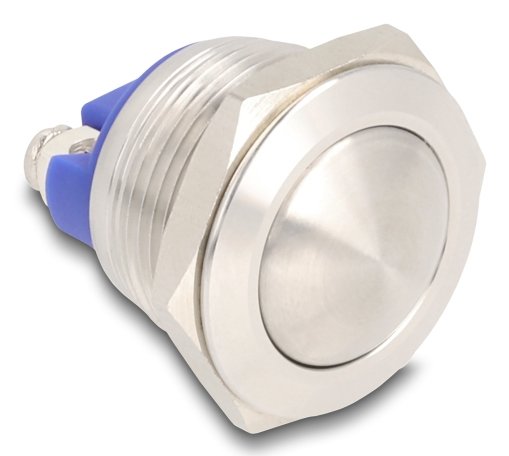 Drucktaster Zum Einbau 19 Mm 2 X Schraubklemme Taster Gewölbt