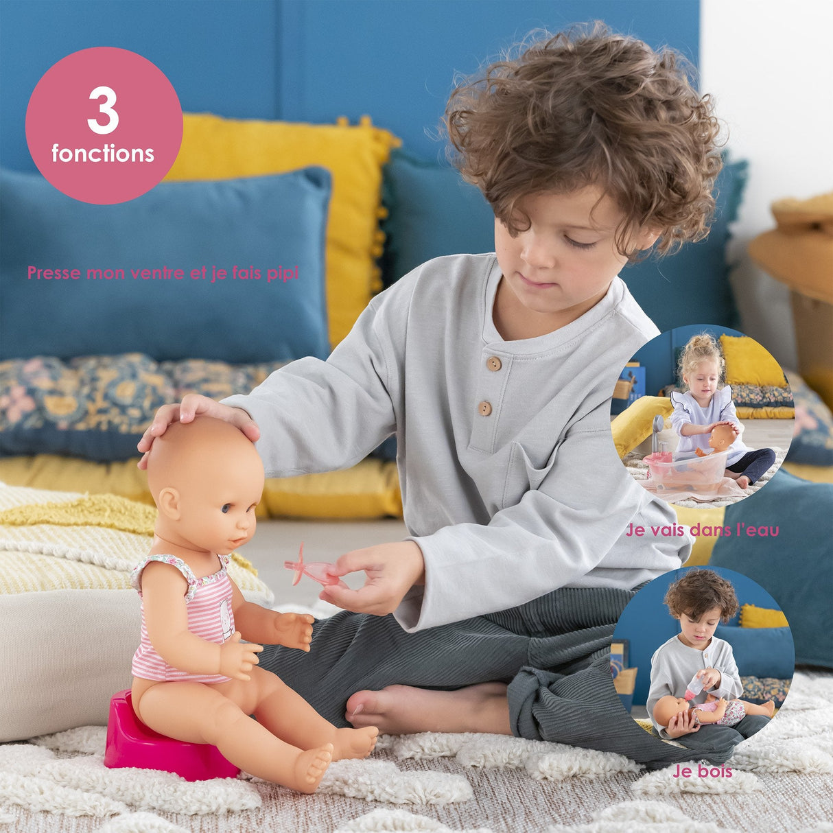 Simba Corolle Mon Grand Poupon Emma Bebida+Baño Húmedo Muñeca Bebé