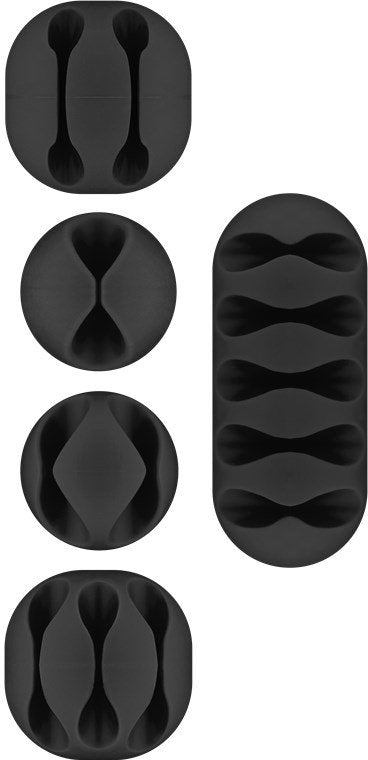 Goobay 70683 Organizador De Cables Clip Para Cable Escritorio/Pared Negro 5 Pieza(S)