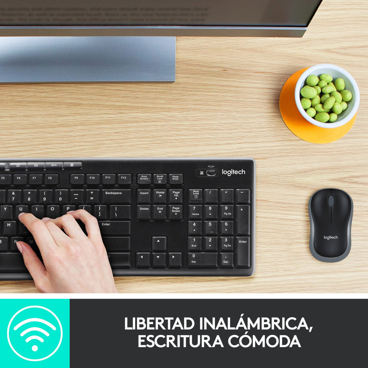 EAN 5099206039193 - Logitech 920-004513 teclado Ratón incluido Hogar RF inalámbrico QWERTY Español Negro imagen 8