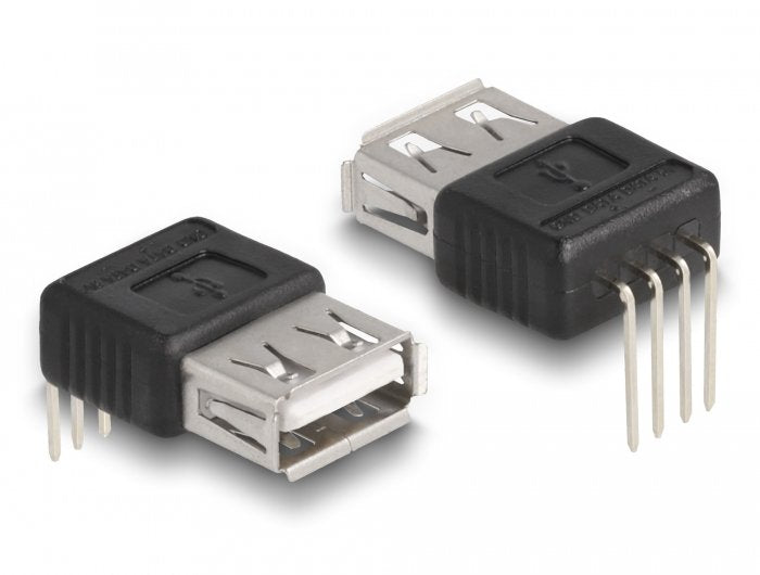 Delock Adaptador Usb 2.0 Tipo-A Hembra A Conexión Para 4 Pines En Ángulo De 90°