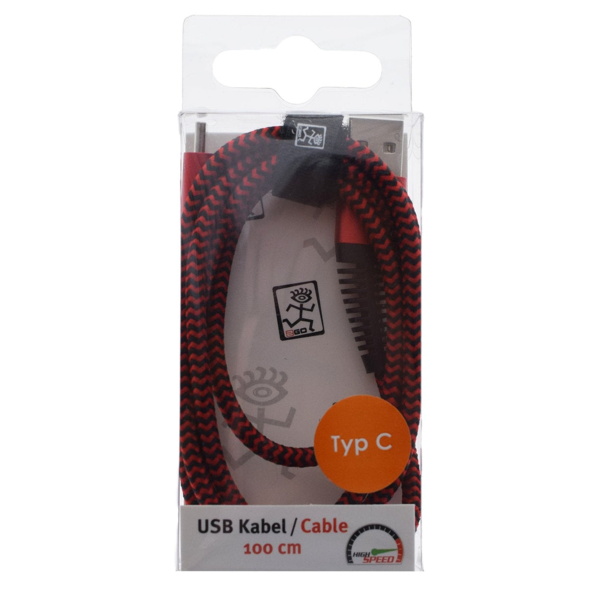 2go Cable Usb Type-C 1m Rojo