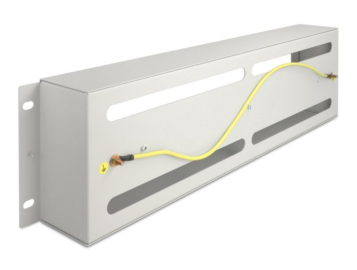 Delock 67034 Regleta De Disyuntores De 19? Con Tapa Y Carril Din 3u Gris Metal