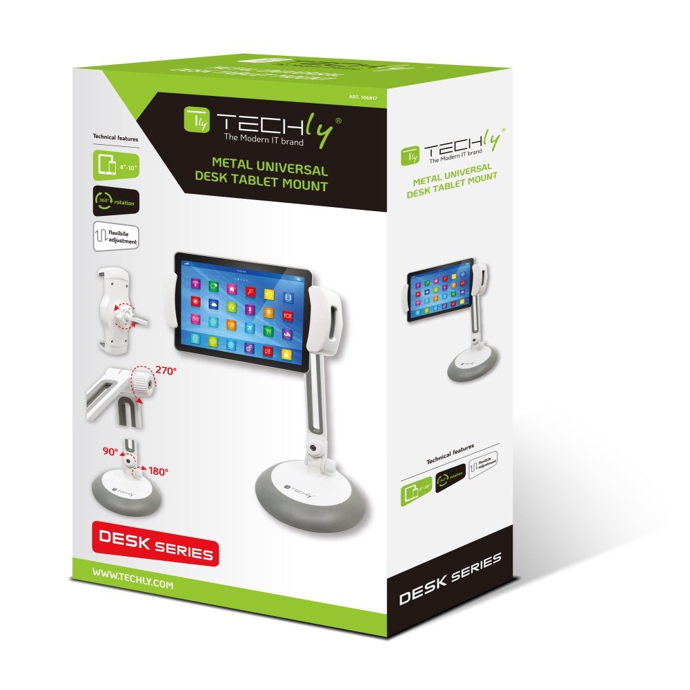 Techly Ica-Tbl 165 Soporte De Escritorio Ajustable Para Tabletas De 4-10"