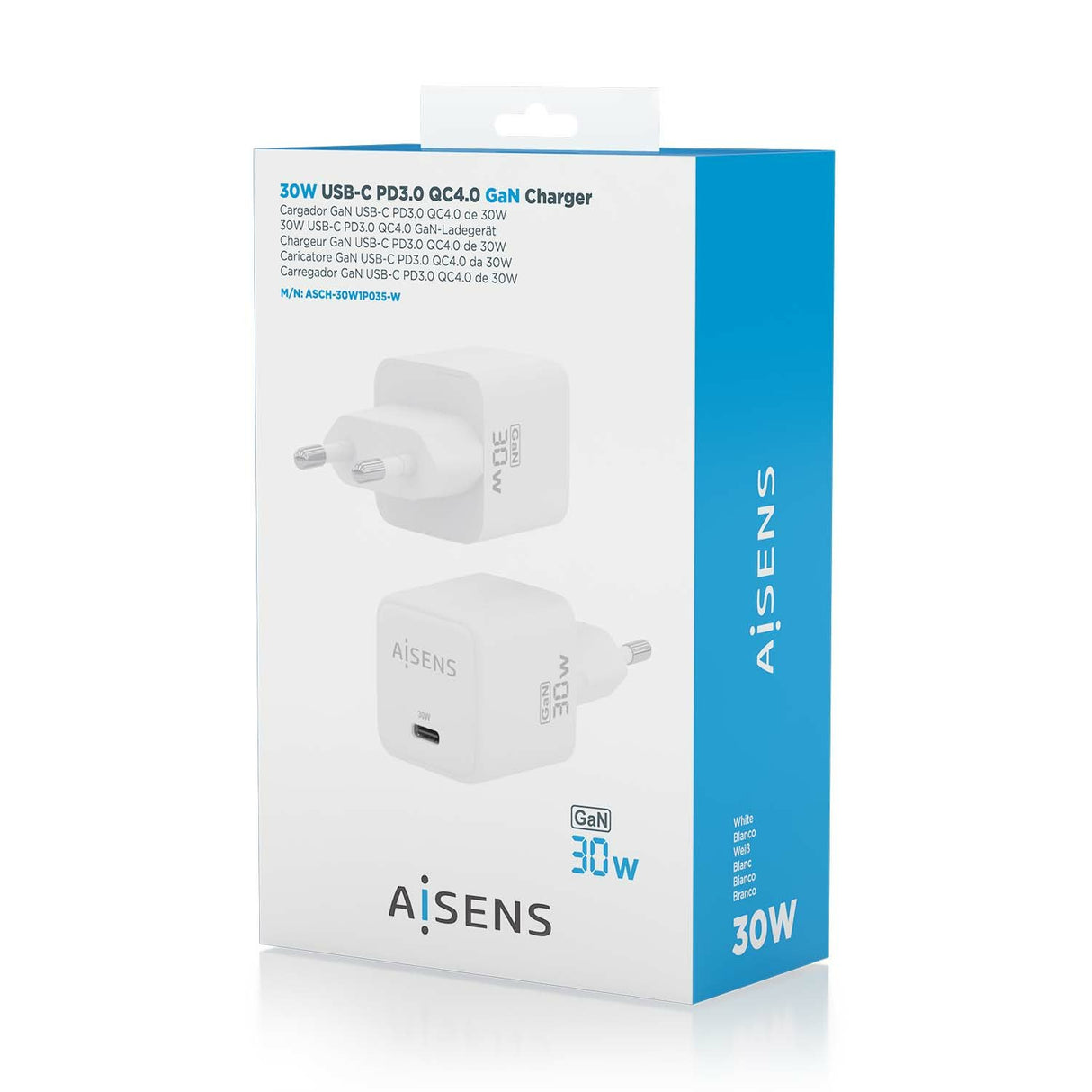 EAN 8435739901267 - AISENS ASCH-30W1P035-W cargador de dispositivo móvil Universal Corriente alterna Carga rápida Interior imagen 6