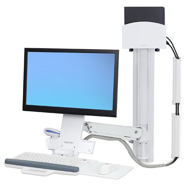 Ergotron Styleview Sit-Stand Combo System Kit De Montaje (Bandeja De Teclado Montaje De Cpu En Pared Brazo De Monitor Ajustable) Para Pantalla Lcd / Equipo Pc Soporte Pequeño Para Cpu Aluminio Plástico De Alta Calidad Blanco Tamaño De Panta