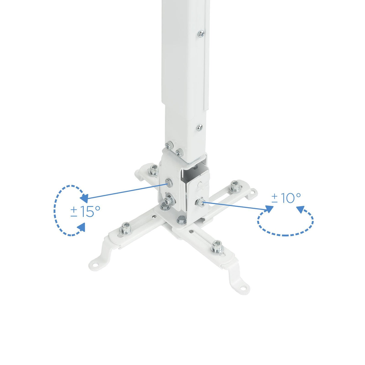 Tooq Soporte Universal De Techo Para Proyector - Inclinable Y Giratorio - Peso Max 20kg - Blanco