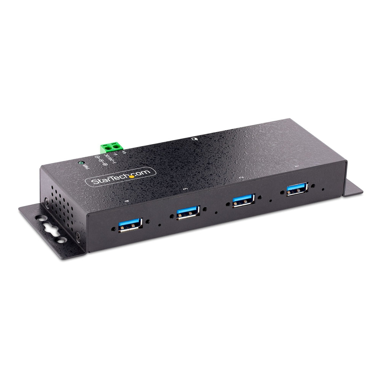Startech Hub Industrial Usb 3.0 De 5gbps De 4 Puertos - Concentrador Usb Con Protección De Picos Y Descargas Esd - Ladrón Usb-A De Montaje En Pared/Escritorio/Din