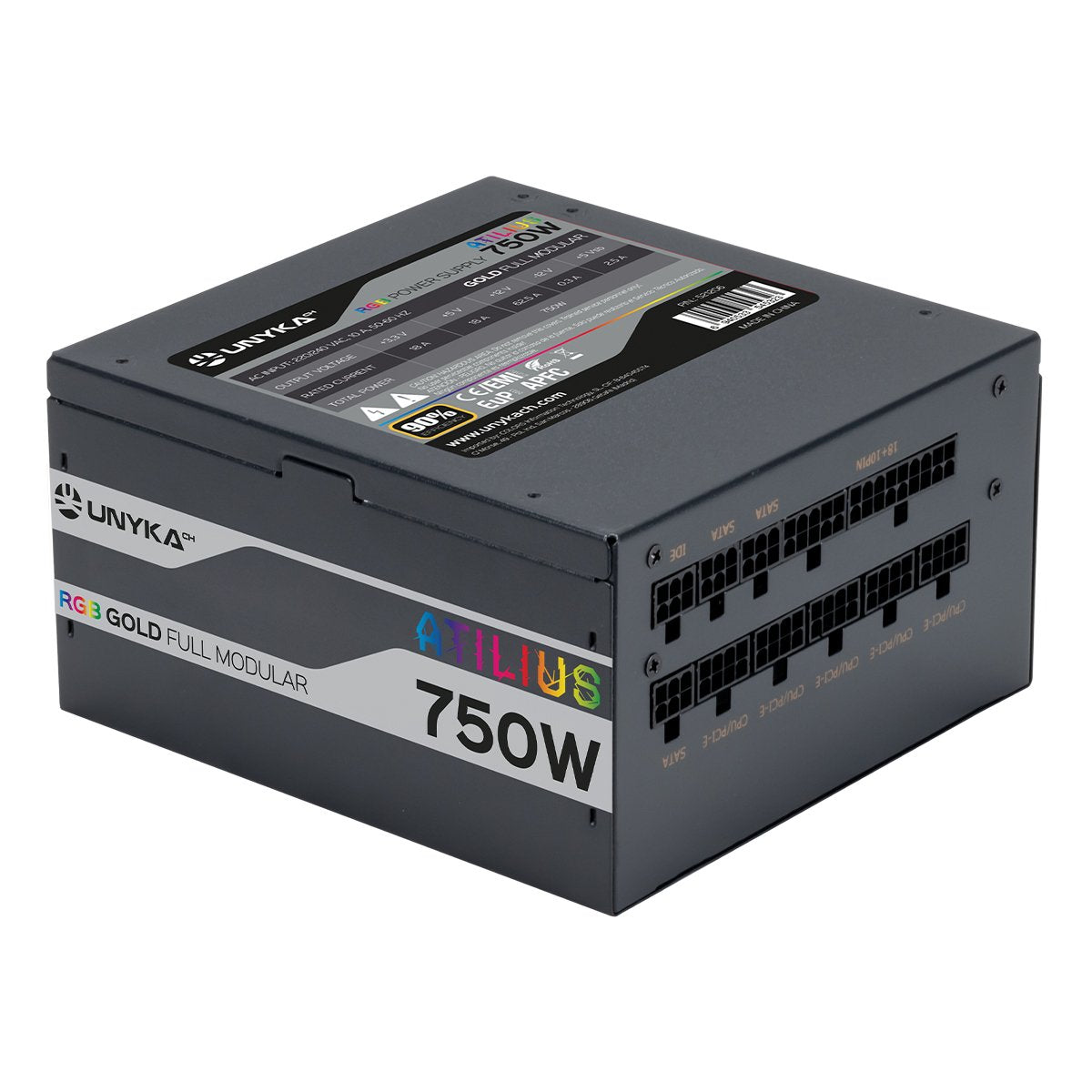 EAN 6940533545316 - UNYKAch ATX Atilus RGB Black 750W unidad de fuente de alimentación 20+4 pin ATX Negro imagen 2