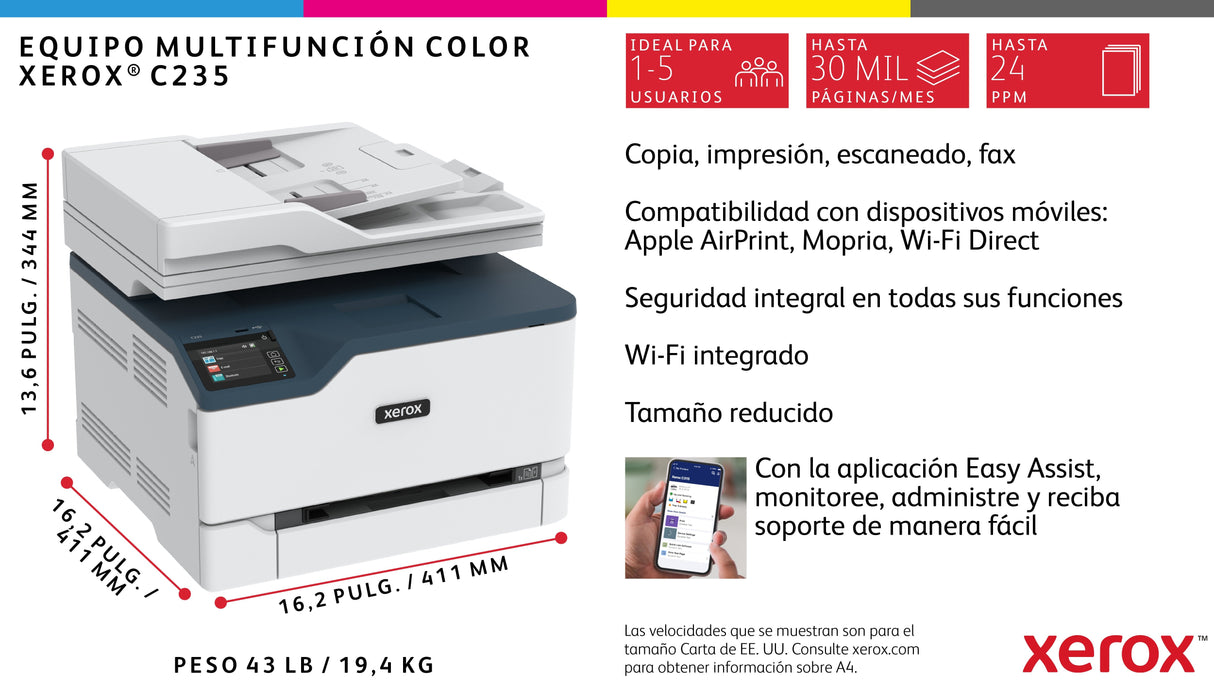 EAN 0095205069341 - Xerox C235V_DNI impresora multifunción Laser 600 x 600 DPI Wifi imagen 6