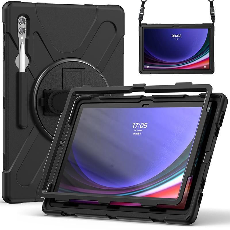 Austin Defender Case Samsung - Galaxy Tab S9 Ultra/S8 Ultra - With Hand Strap And Shoulder Strap. Black - Warranty: 24m