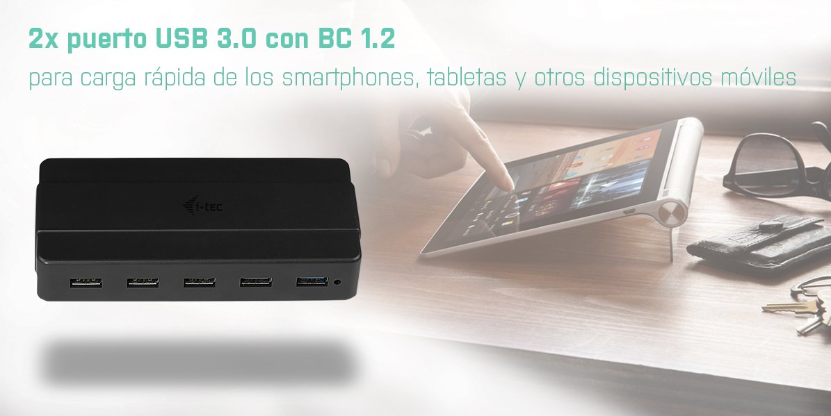 EAN 8595611701580 - i-tec U3HUB742 hub de interfaz USB 3.2 Gen 1 (3.1 Gen 1) Type-B 5000 Mbit/s Negro imagen 8