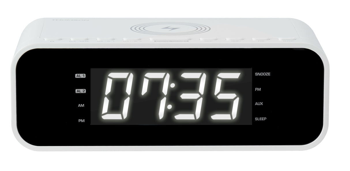 Thomson Cr221i Radio Reloj Despertador - Cargador Induccion - Usb - Doble Alarma - Blanco