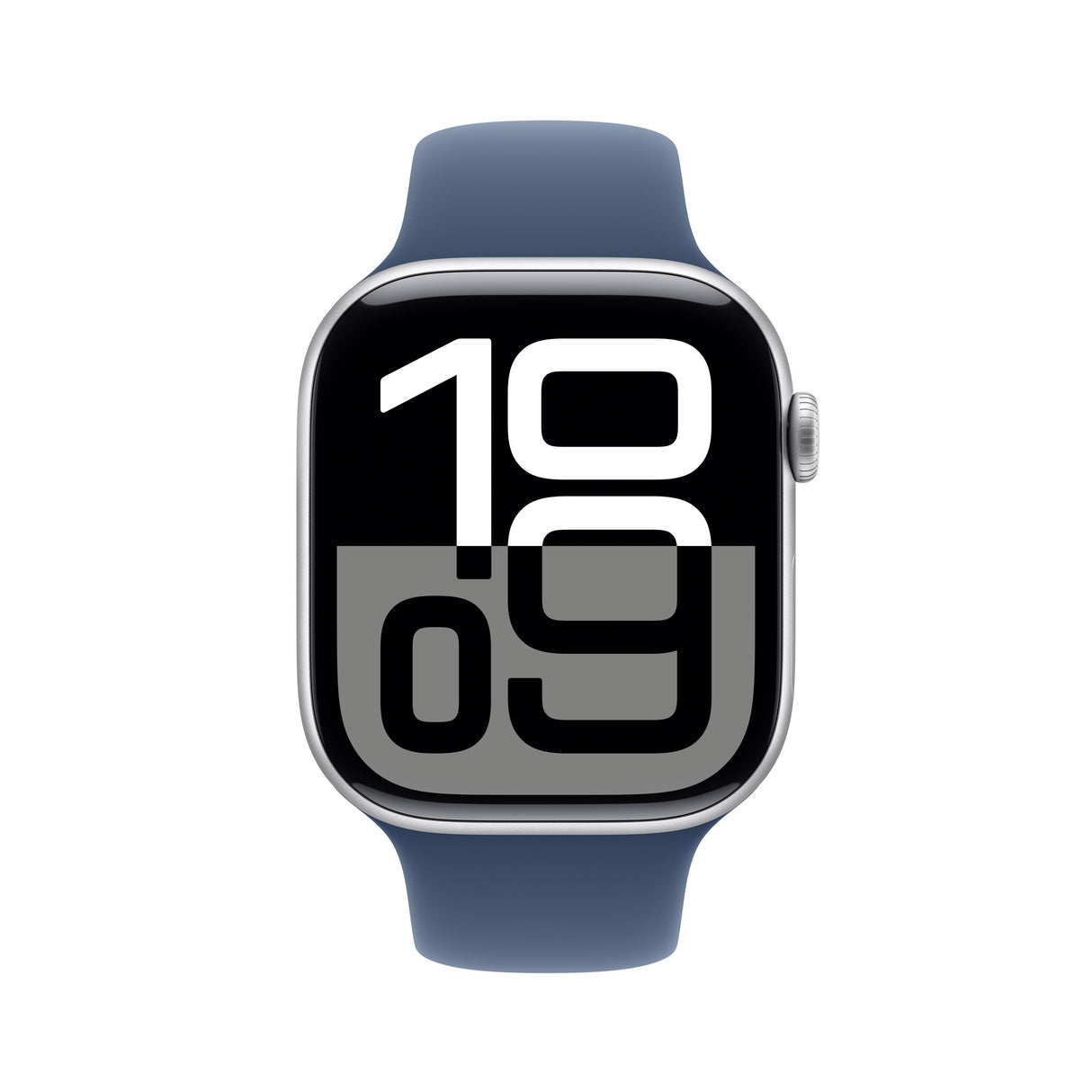 Apple Watch Series 10 46mm Silver Aluminium Case With Denim Sport Band S/M Gps Mwwl3qc/A