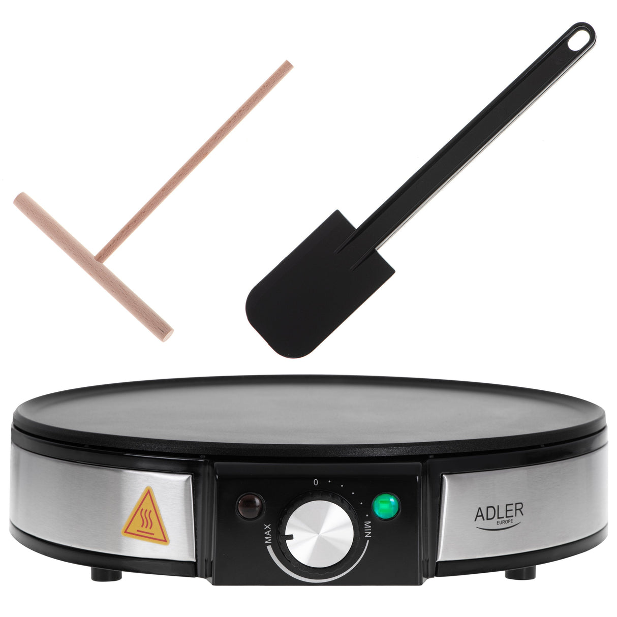 Adler Ad 3058 Crepe Maker, 1600 W, 30 Cm, Stainless Steel Black