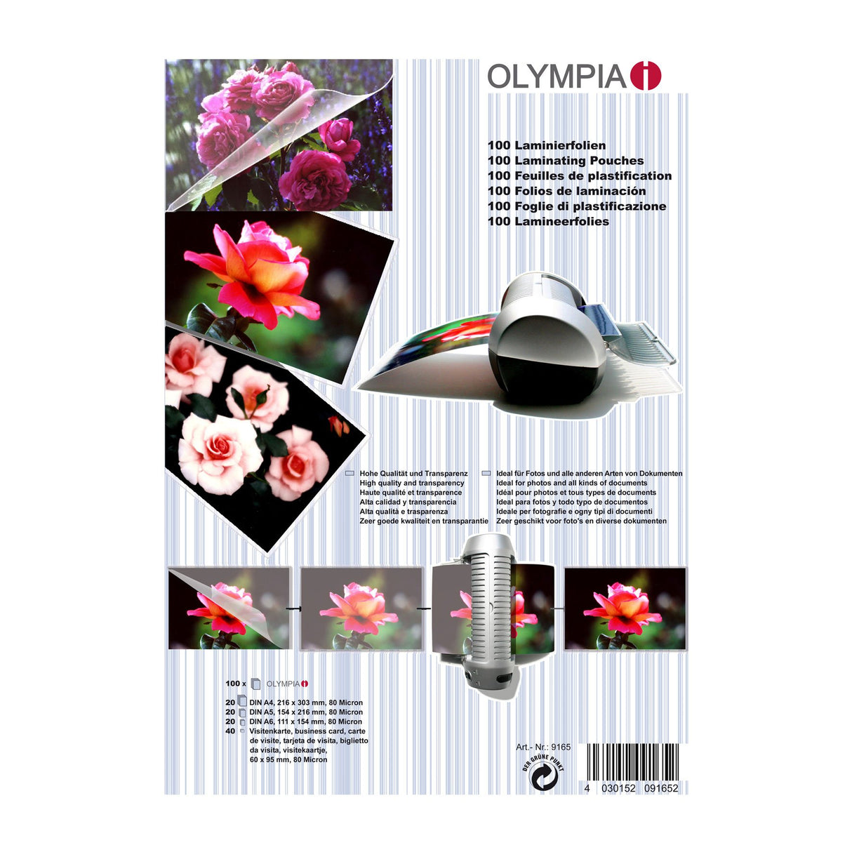 EAN 4030152091652 - Olympia 9165 plastificador 100 pieza(s) imagen 1