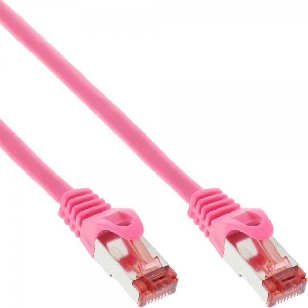 Cable De Red Inline S/Ftp Pimf Cat.6 250mhz Pvc Cobre Rosa 1m