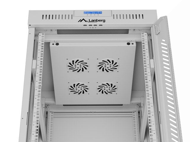 Gabinete Rack 19'' 22u 600x800 Gris Puerta De Cristal Lcd Flack Pack