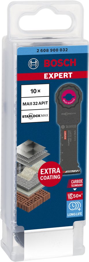 Hoja De Sierra De Inmersión Bosch Professional Expert Maii 32 Apit Multimax 10 Piezas, Carburo, Ancho 32 Mm 2608900032