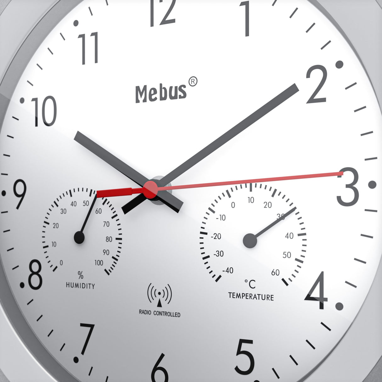 EAN 4007218194503 - Mebus 19450 reloj de mesa o pared Reloj digital Alrededor Plata, Blanco imagen 5
