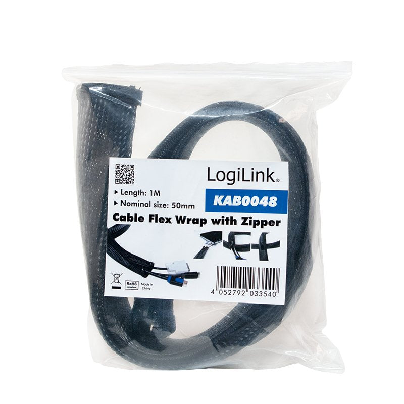 Logilink Kab0048 - Protección De Cable Flexible Con Cremallera 1m