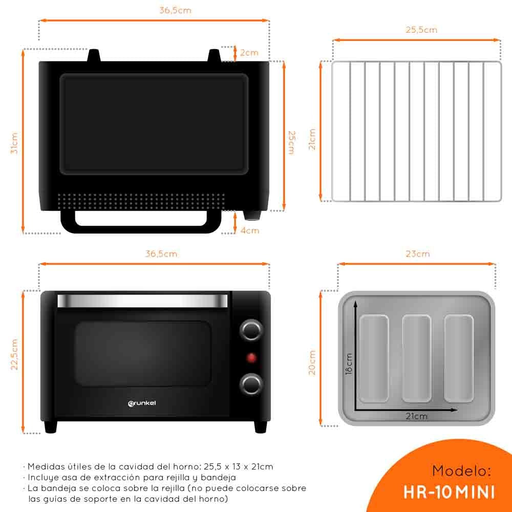 Horno Eléctrico Grunkel Mini 10l Hr-10mini