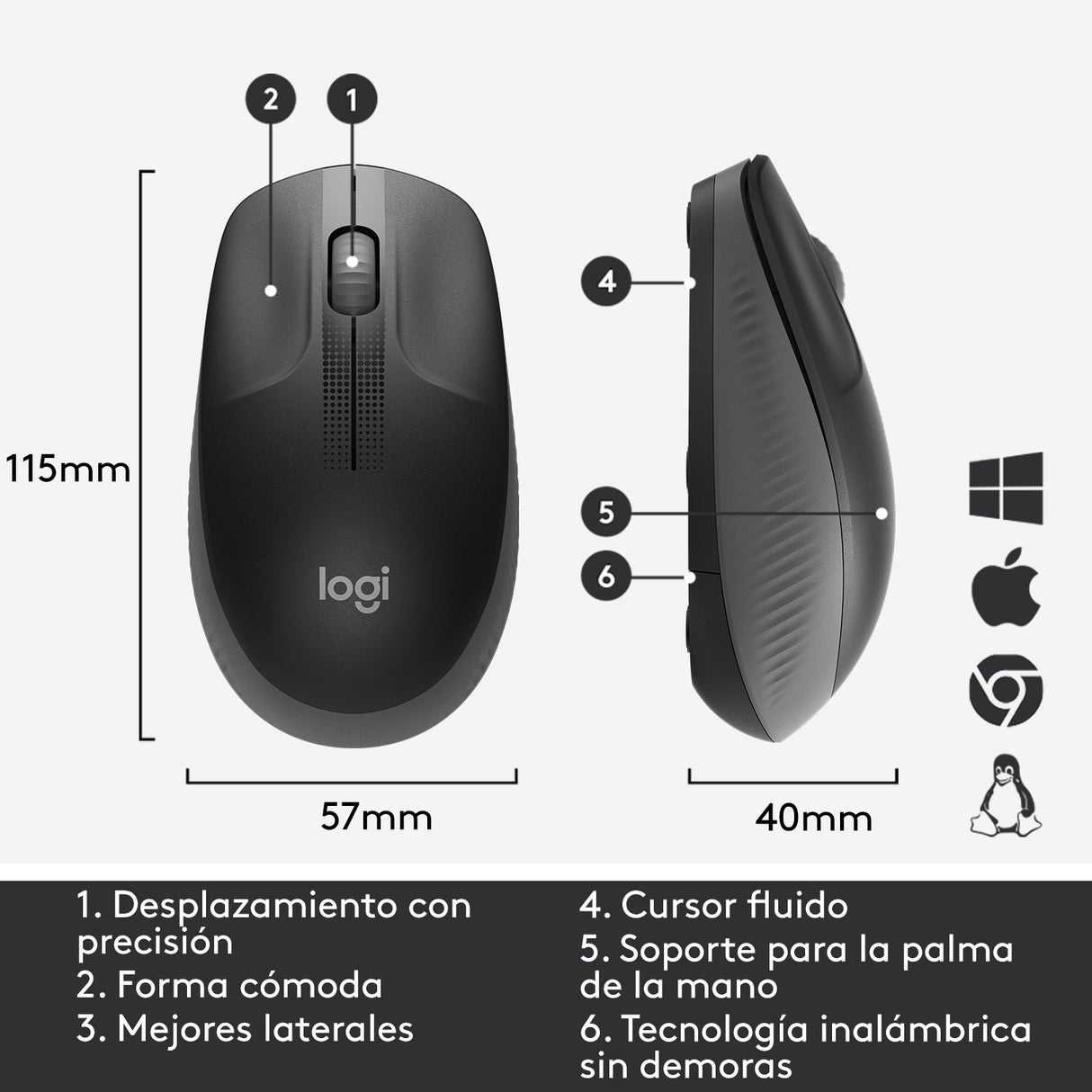 EAN 5099206091825 - Logitech 910-005905 ratón Oficina Ambidextro RF inalámbrico Óptico 1000 DPI imagen 12