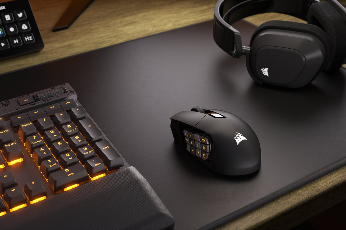 EAN 0840006600329 - Corsair SCIMITAR ELITE WIRELESS ratón Juego mano derecha RF Wireless + Bluetooth + USB Type-C Óptico 2600 imagen 3