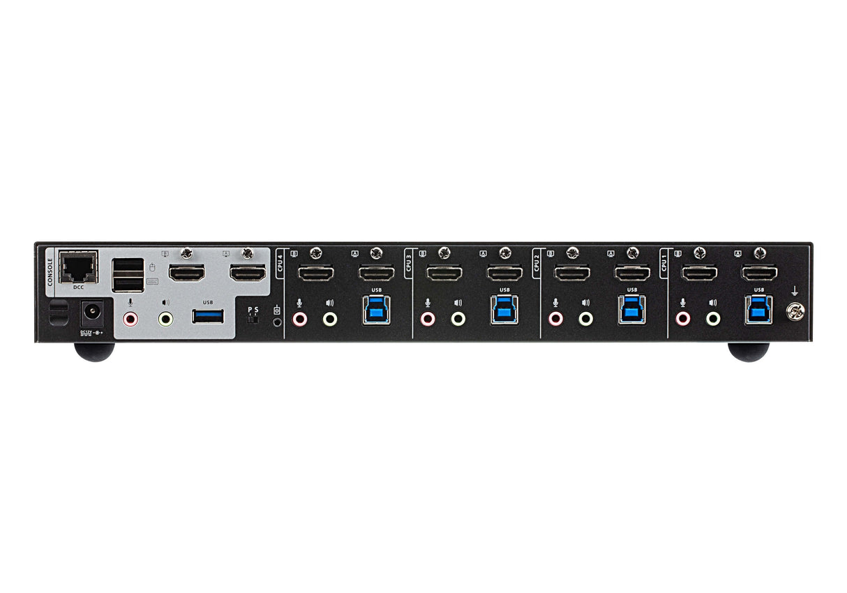 Aten Cs1844 Switch Kvm De 4 Puertos, 4k Hdmi, Pantalla Dual, Usb 3.0, Audio