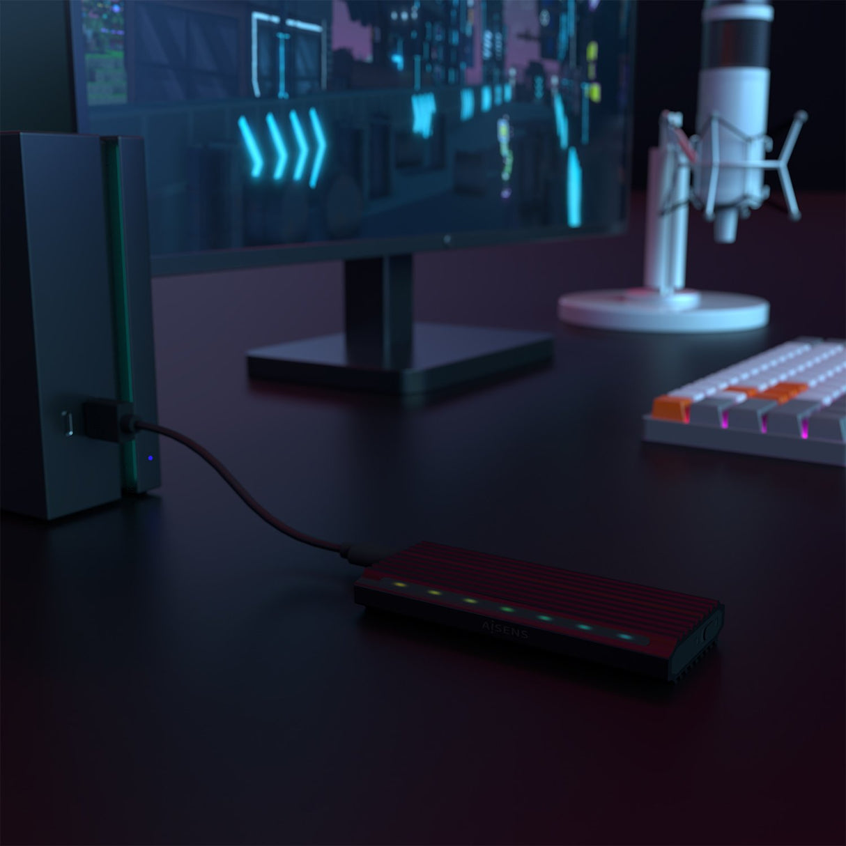 EAN 8436574706376 - AISENS ASM2-RGB012B caja para disco duro externo Caja externa para unidad de estado sólido (SSD) Negro imagen 8