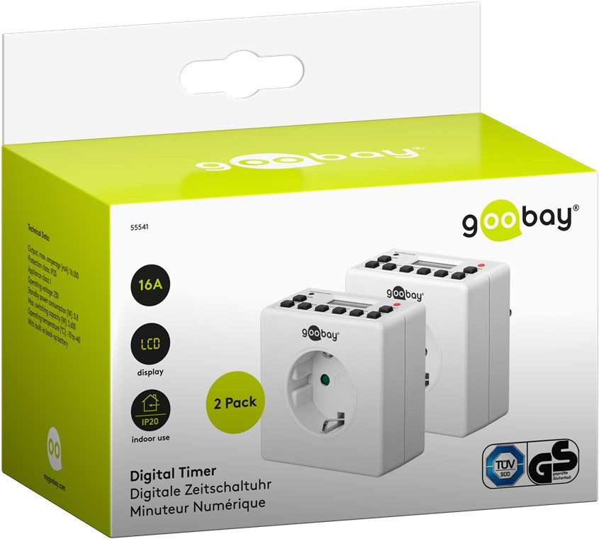 Goobay 55541, Temporizador Blanco