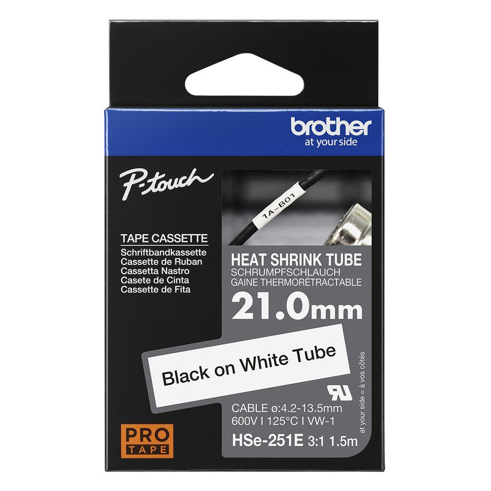 EAN 8412688550883 - Brother HSE-251E cinta para impresora de etiquetas Negro sobre blanco imagen 2