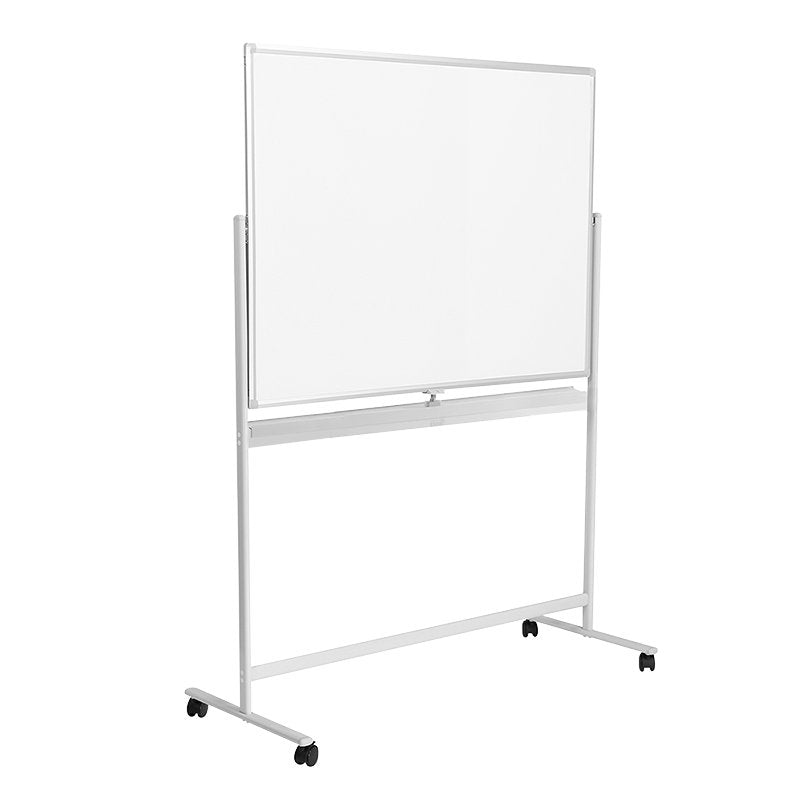 Dry Erase Whiteboard, Mobile, Double-Sided, Metal, 120x80cm