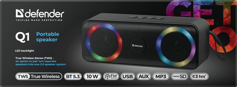 EAN 4745090820195 - Defender Q1 Altavoz portátil estéreo Negro 10 W imagen 6