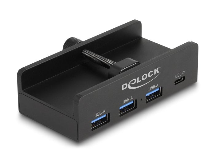 Delock Externer Usb 5 Gbps 4 Port Hub 3 X Usb Typ-A Und 1 X Usb Type-C? Mit Feststellschraube (Negro) 64284
