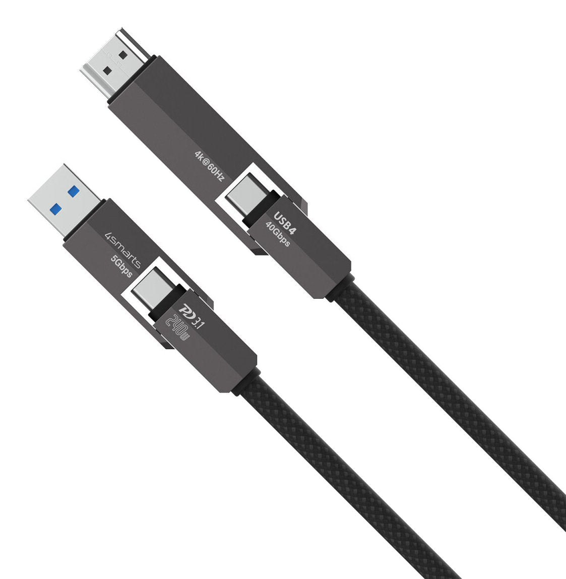 4smarts Usb4 Hdmi Cable Combocord 240w 1,5m