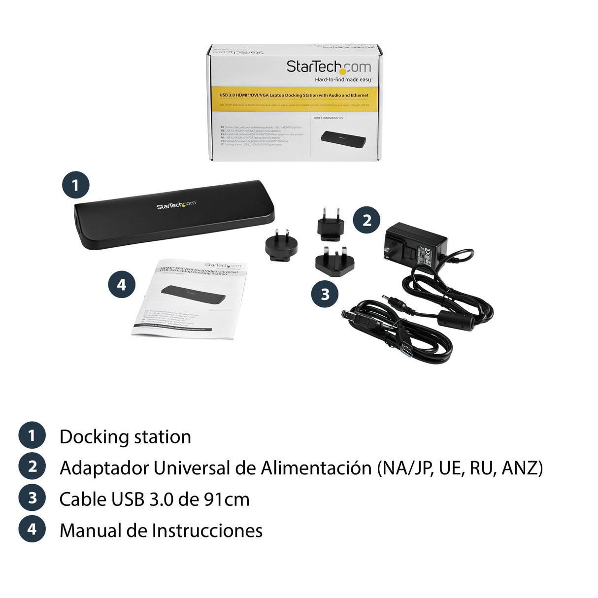 EAN 0065030851299 - StarTech.com USB3SDOCKHDV base para portátil y replicador de puertos Alámbrico USB 3.2 Gen 1 (3.1 Gen 1) imagen 11