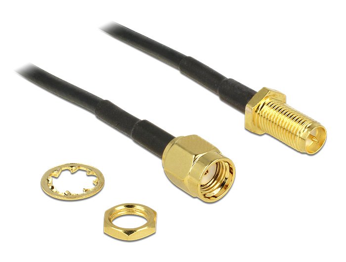 EAN 4043619888764 - DeLOCK 88876 cable coaxial 0,2 m RP-SMA Negro imagen 1