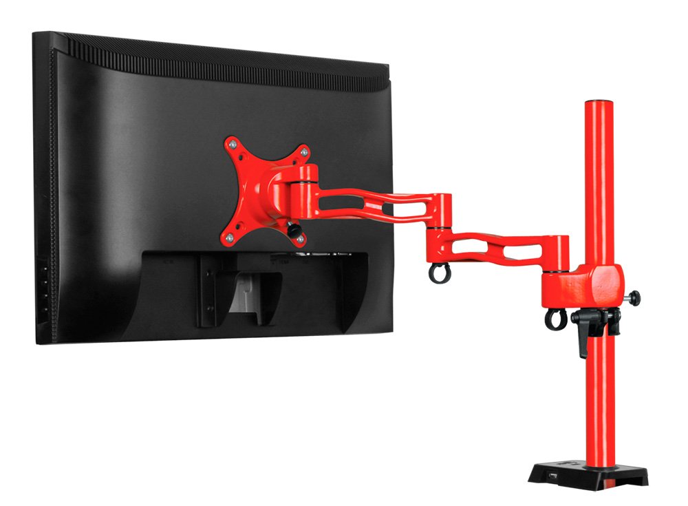 Brazo Para 1 Monitor Arctic Z-1 Rojo Con Hub Usb 4 Puertos