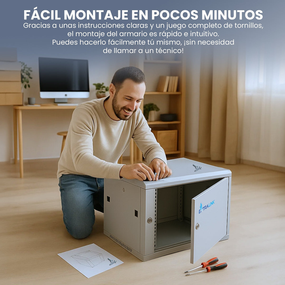 Armario Pared Extralink-19 "6u 450mm Gris