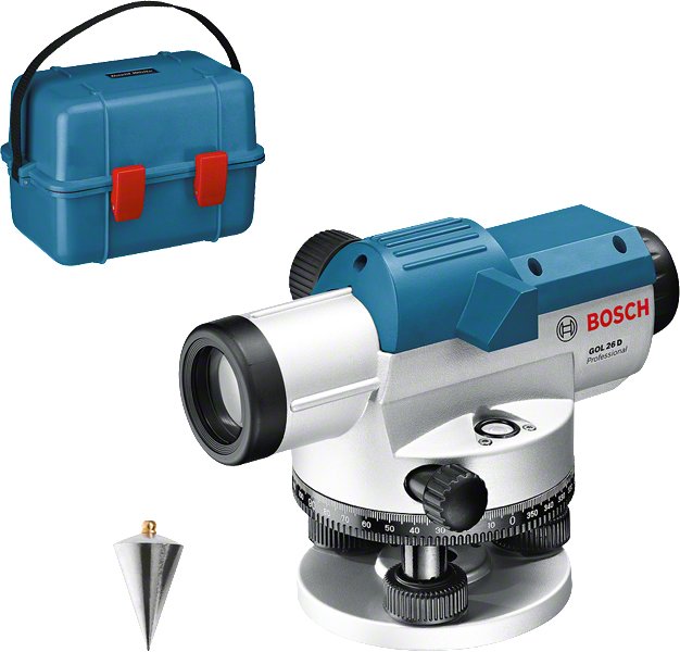 Nivelador Óptico Bosch Professional Gol 26 D Professional Azul, Estuche, Unidad De Medida 360 Grados 601068000