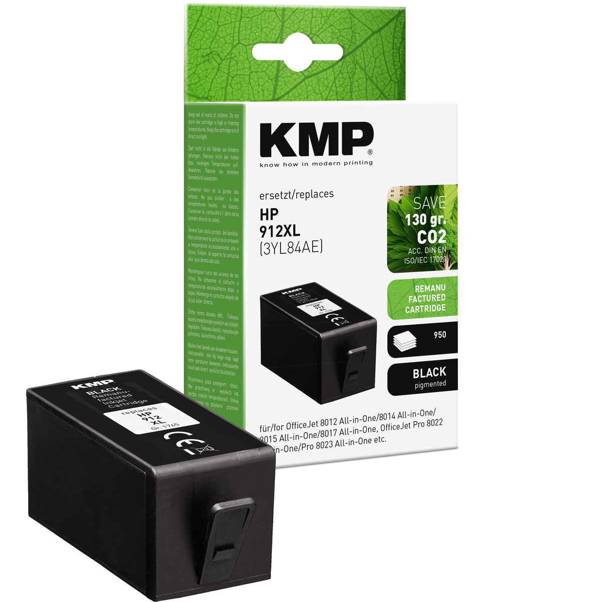 Kmp Cartucho Hp Hp912xl 3yl84ae Black H188x 950 Páginas Remanufactured