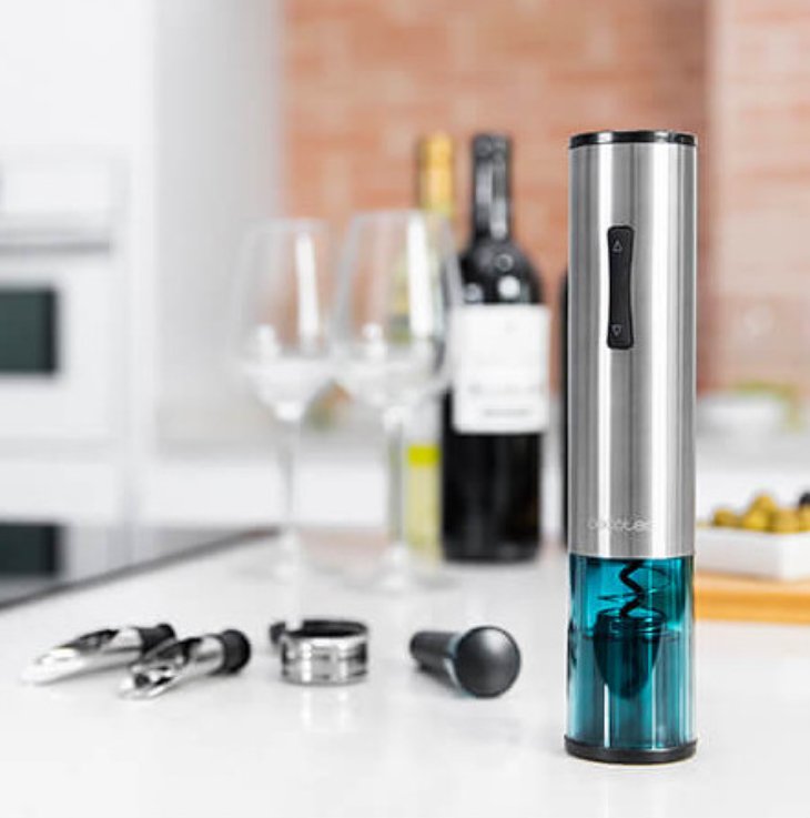 EAN 8435484023108 - Cecotec 02310 sacacorchos Abridor de vino eléctrico Azul, Acero inoxidable imagen 3