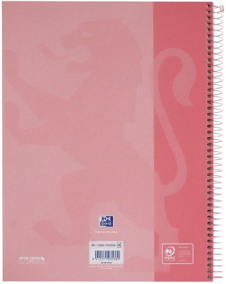 Oxford Cuaderno Europeanbook 1 School Microperforado 80 Hojas 1 Línea Tapas Extraduras Touch A4+ Flamingo Pastel -5u-