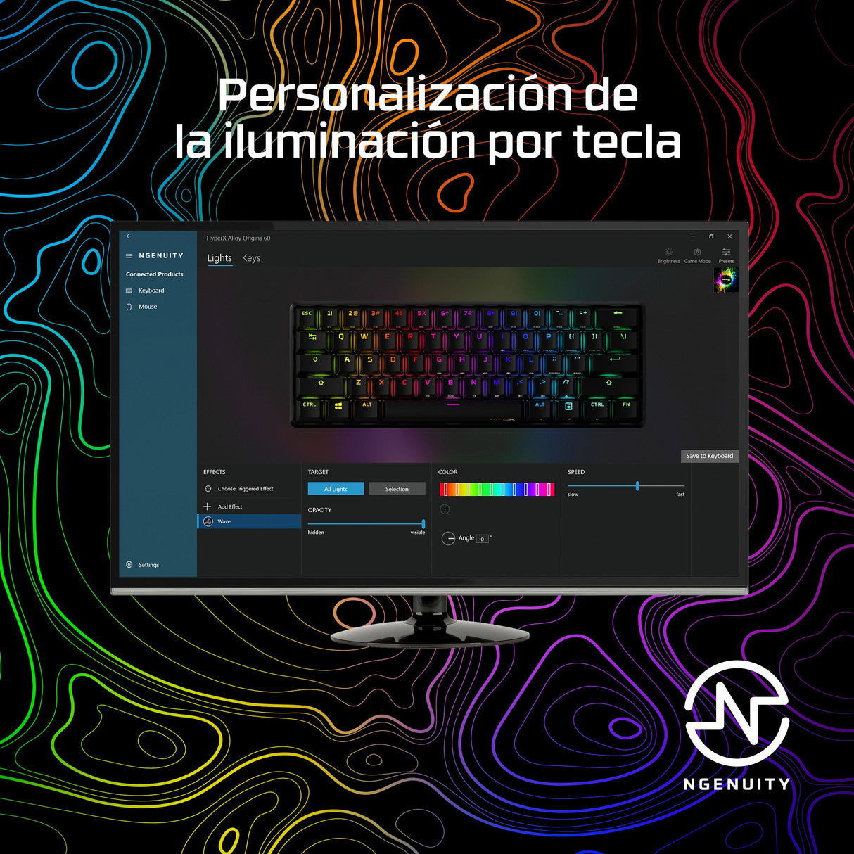 EAN 0196188048948 - HyperX Alloy Origins 60 - Mechanical Gaming Keyboard - HX Red (US Layout) (HKBO1S-RB-US/G) teclado Juego imagen 9