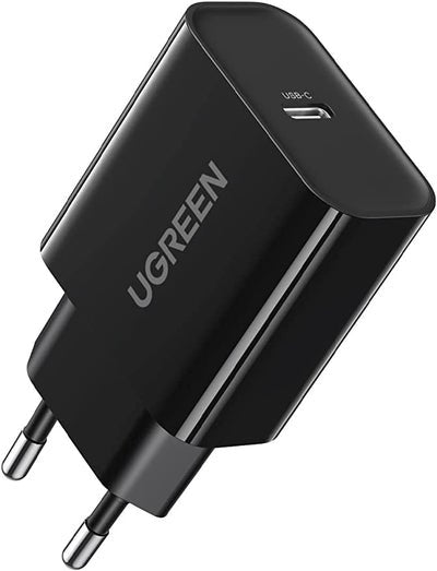 Cargador De Pared Ugreen Usb-C 20w Pd Ue Negro