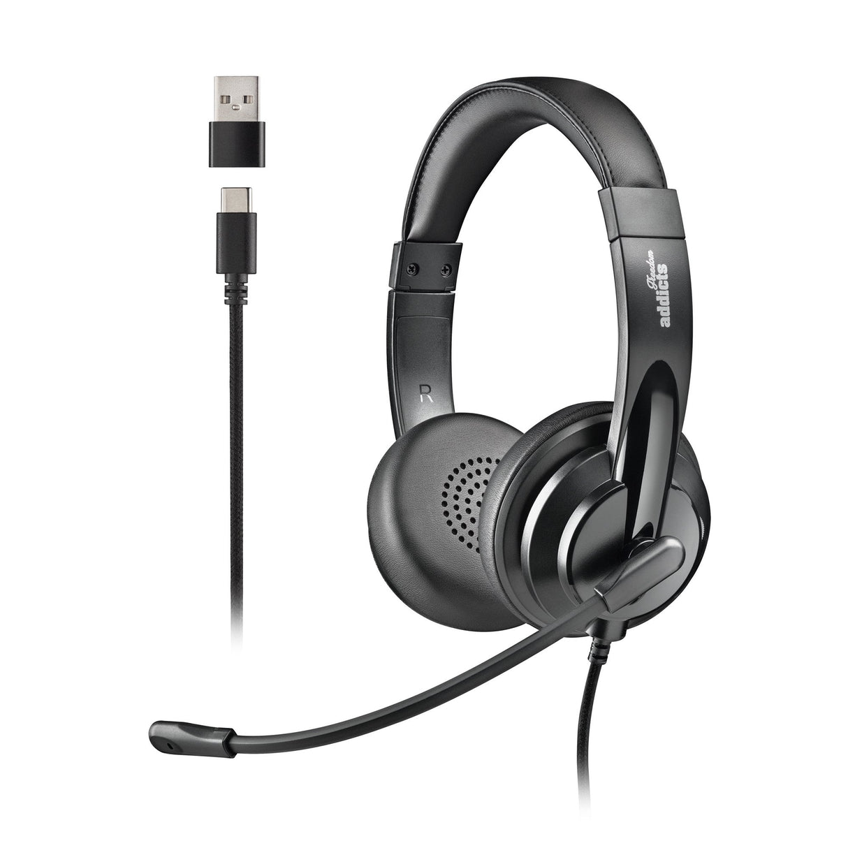 Auriculares Ngs Vox605 Usb Con Micrófono Usb Negros